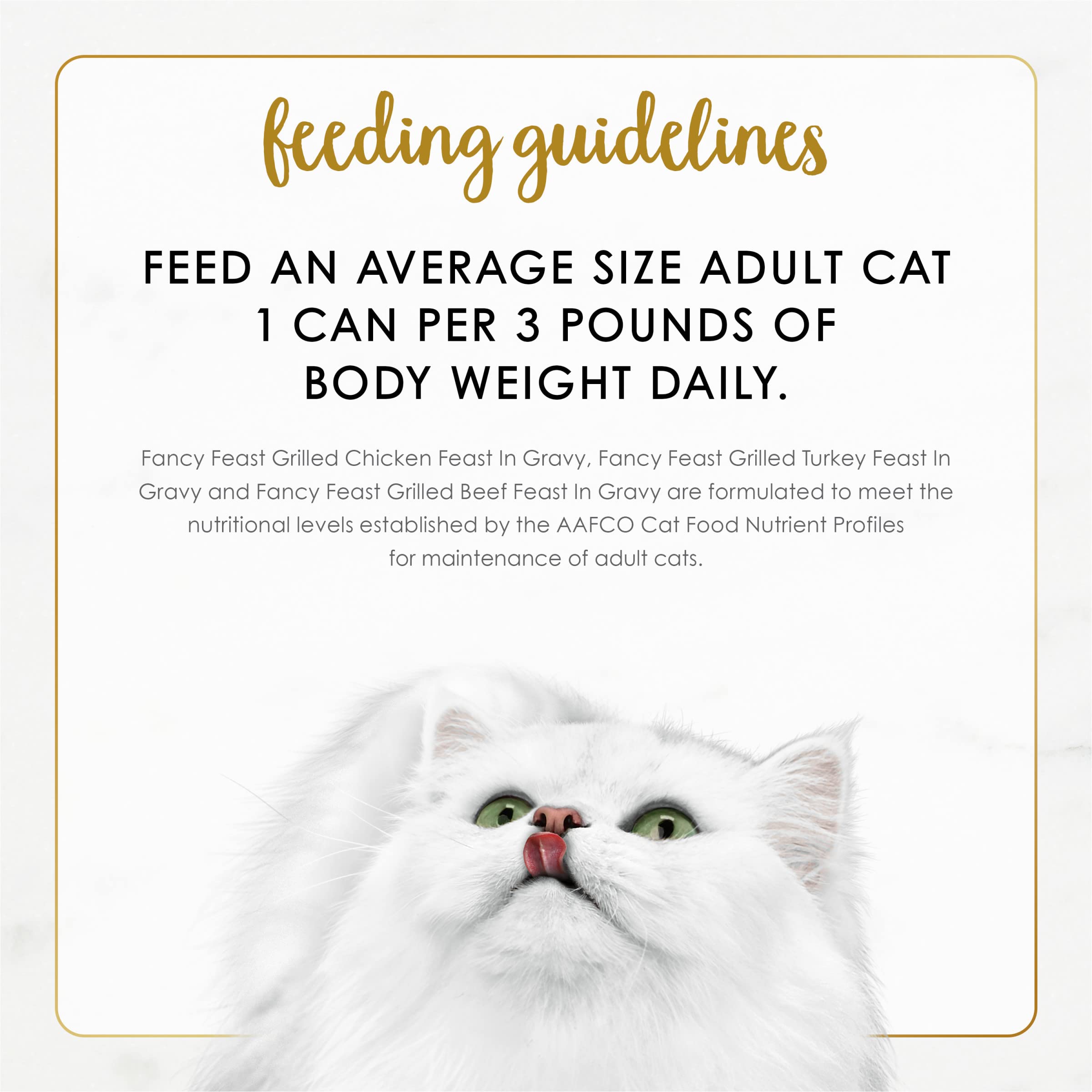 Fancy Feast Grilled Nutrition label close-up confirms balanced nutrients.