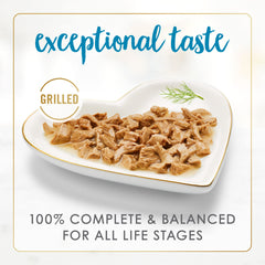 Fancy Feast Grilled Ocean Whitefish and Tuna Feast chunks reveal real fish.