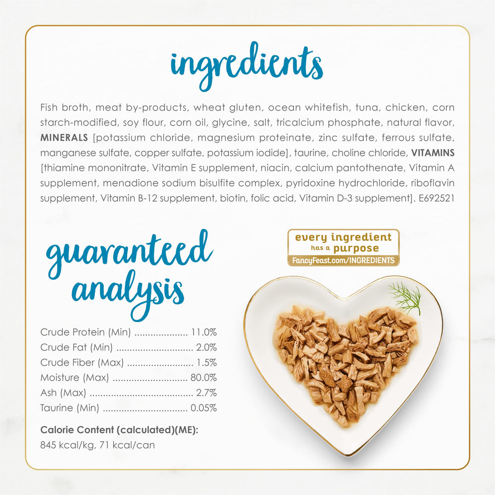 Open can view reveals real ingredients in Fancy Feast recipe.