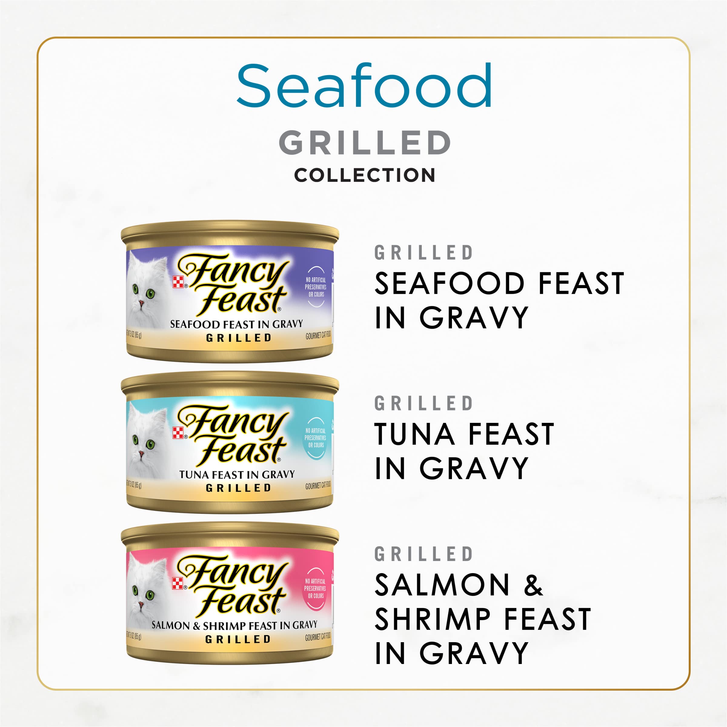 Fancy Feast grilled salmon feast in gravy 3oz can – premium seafood flavor for cats