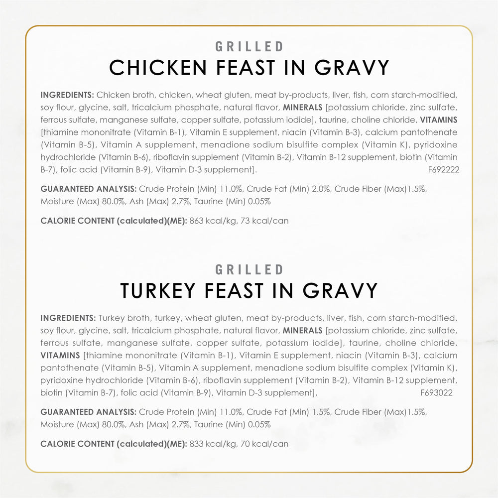 Fancy Feast Grilled light gravy served in a bowl for aroma.