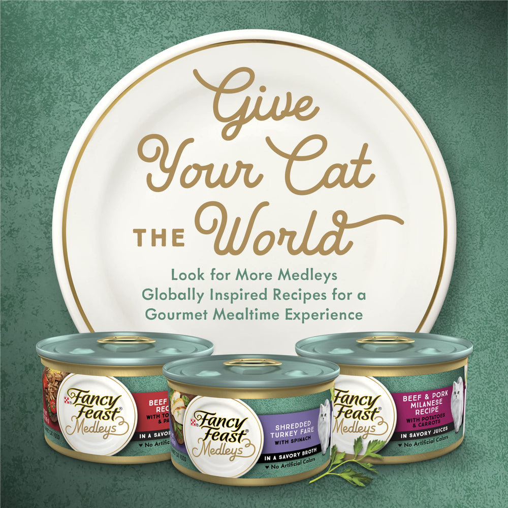 Fancy Feast Medleys Italian Florentine-inspired recipe evokes gourmet feel in cat food.