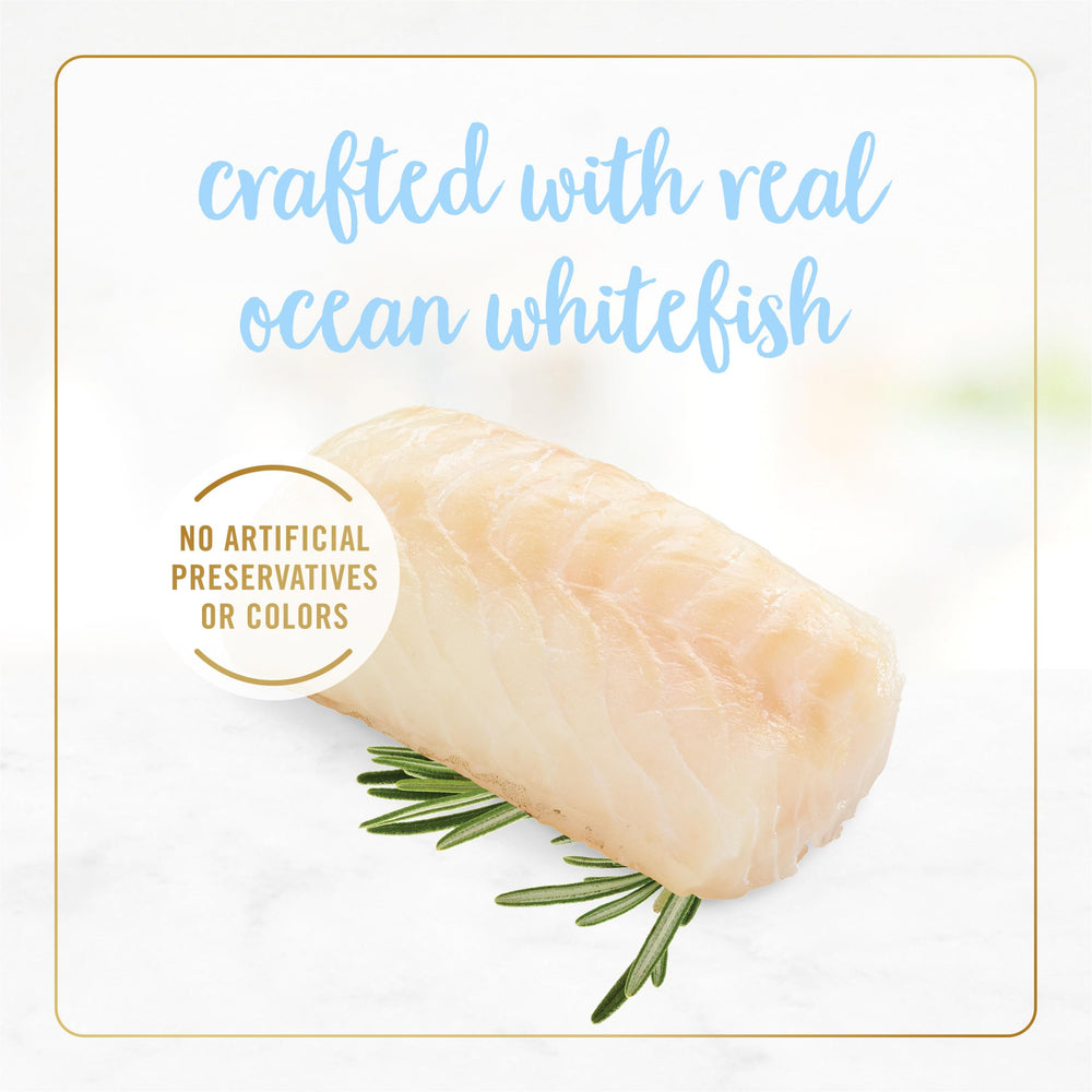 Fancy Feast real ocean whitefish ingredients - real fish in every bite