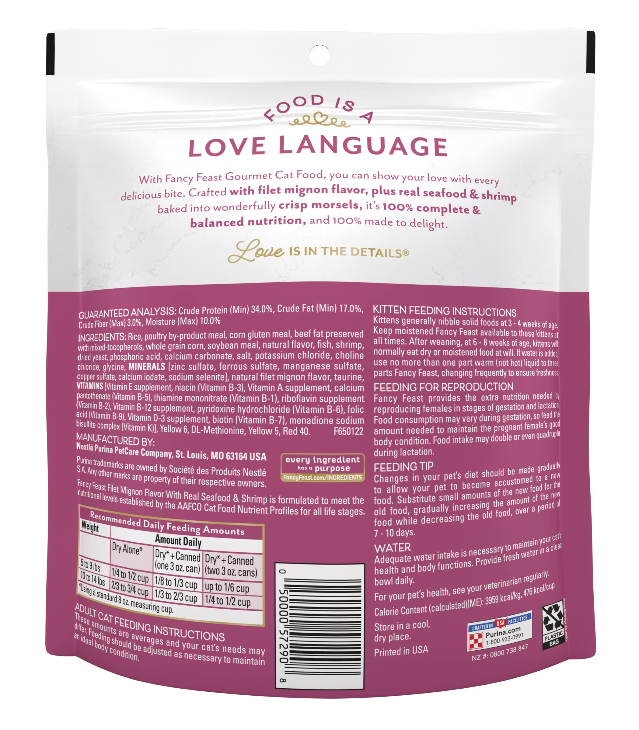 Fancy Feast resealable packaging preserves freshness between meals and reduces waste