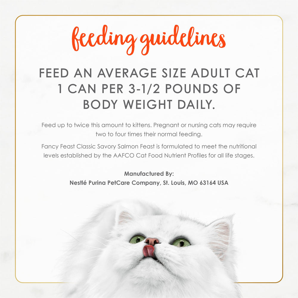Fancy Feast Salmon Feast 24-pack packaging communicates steady supply.