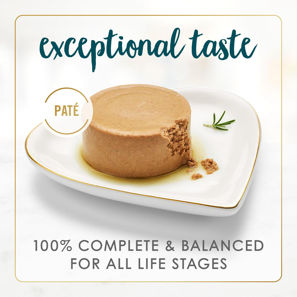 Fancy Feast Salmon and Shrimp Feast Pate closeup showing smooth texture ideal for picky eaters.