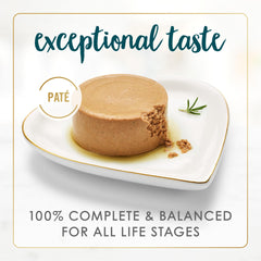 Fancy Feast Salmon and Shrimp Feast Pate closeup showing smooth texture ideal for picky eaters.