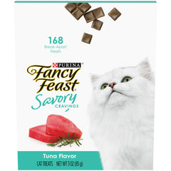 Fancy Feast Savory Cravings Tuna Tender Bites provide a soft, shareable treat moment.