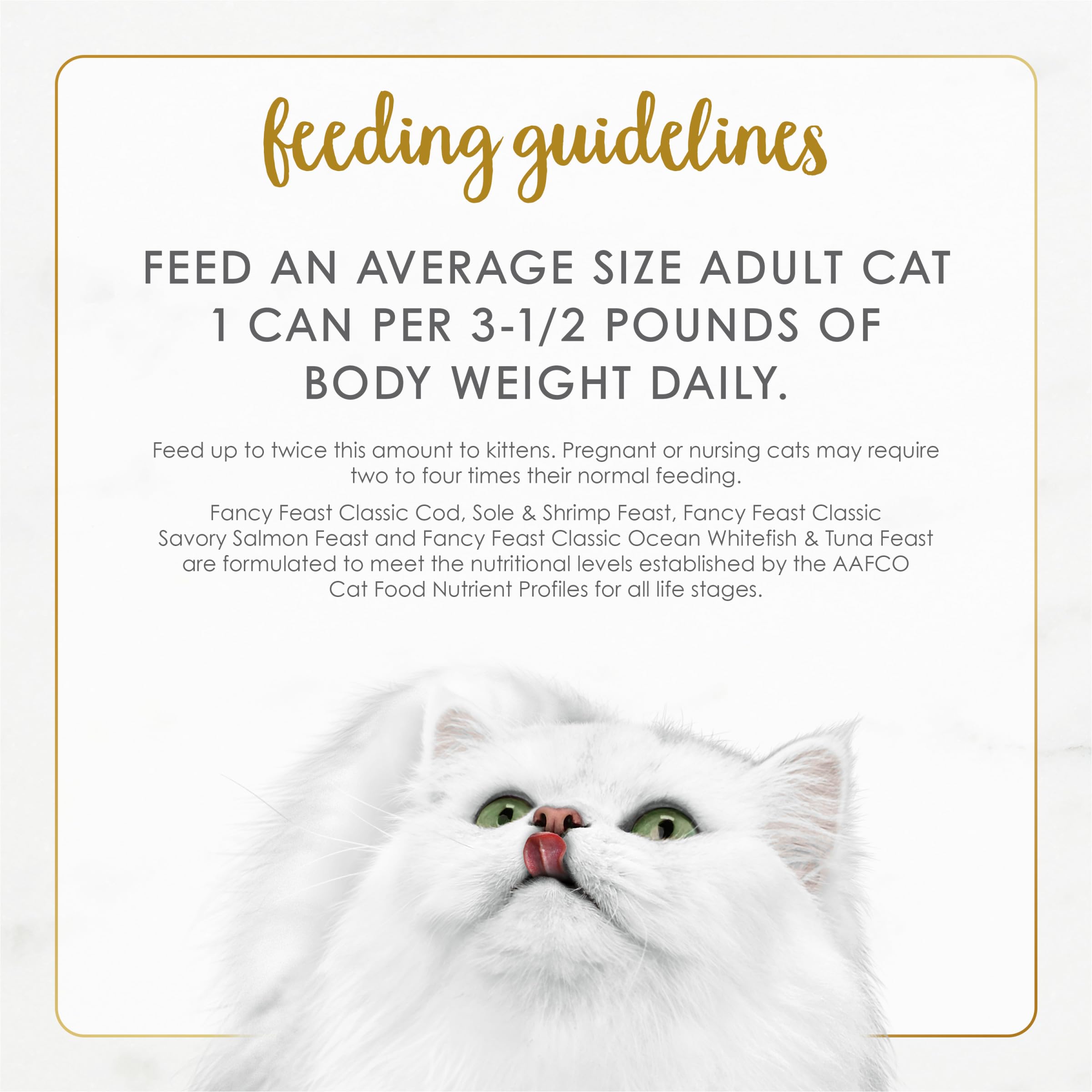 Fancy Feast Seafood Classic Pate Cat Mealtime: quick serving for daily feeding routine