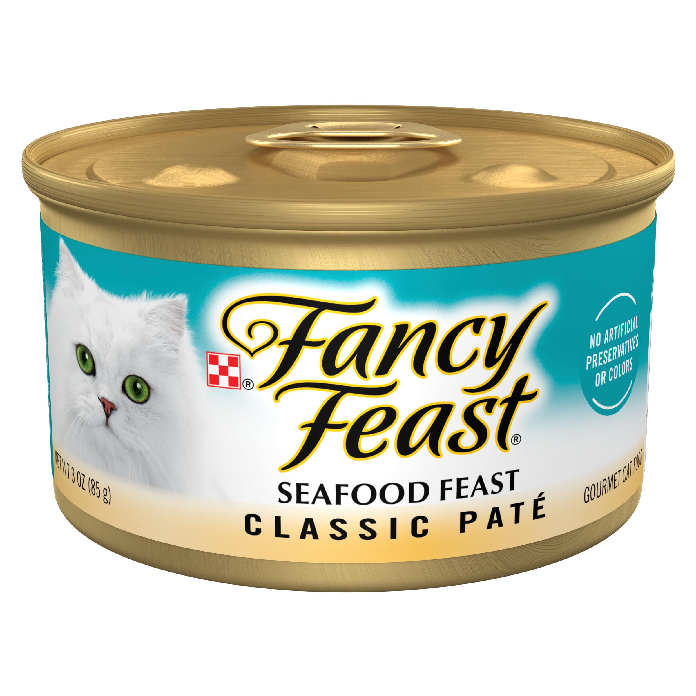 Fancy Feast seafood-feast-pate-cans-24-pack provides an easy feeding routine.