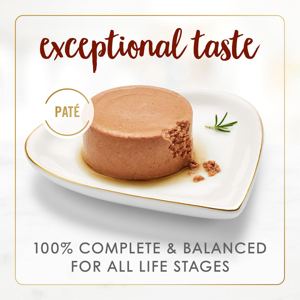 Fancy Feast Tender Beef Feast can label close-up shows grain-free promise and quality