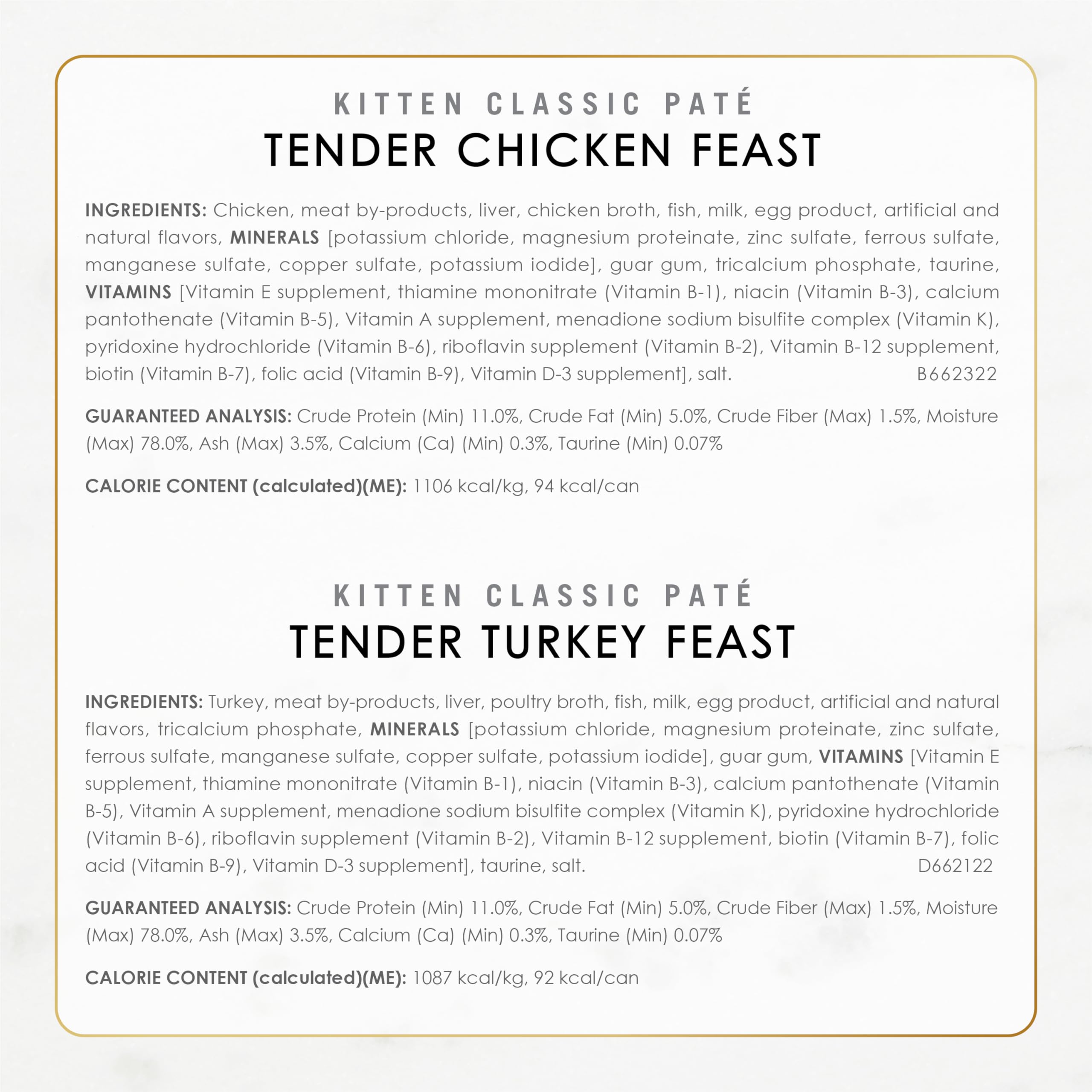 Fancy Feast Tender Ocean Whitefish label close-up signals four flavors inside.