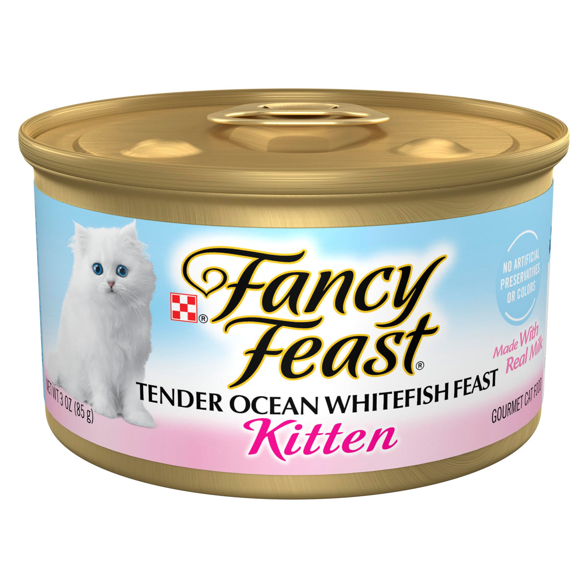Fancy Feast tender ocean whitefish can - easy-open convenience for kittens