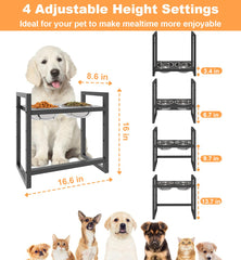 Fandature adjustable height keeps dogs comfortable during meals across sizes