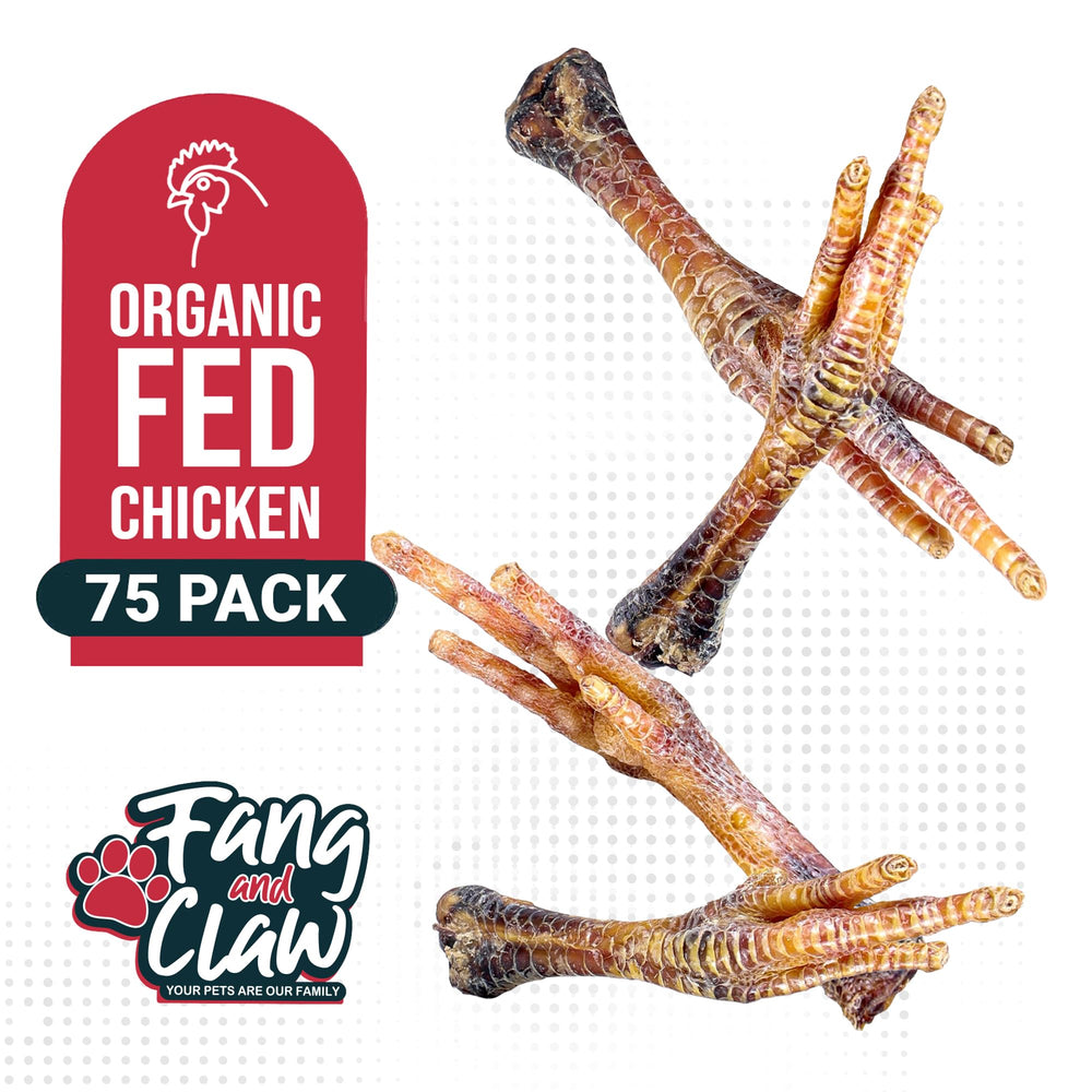 Fang and Claw dog-training-reward chicken feet image promotes reward-based training.