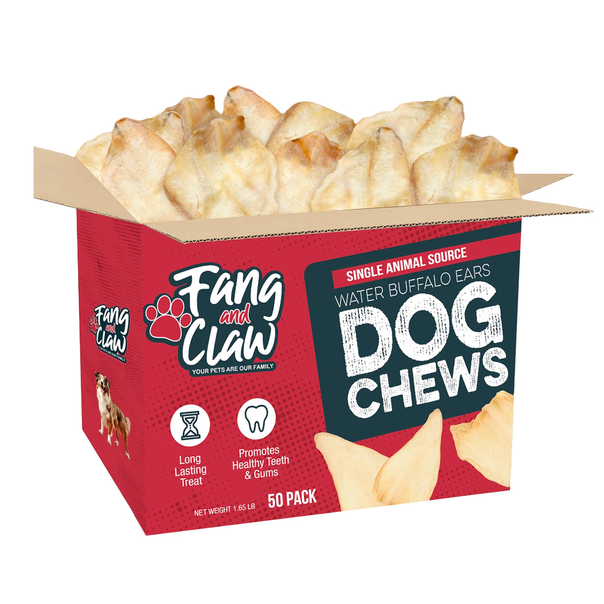 Fang & Claw ears are all-breeds friendly for medium to large dogs.