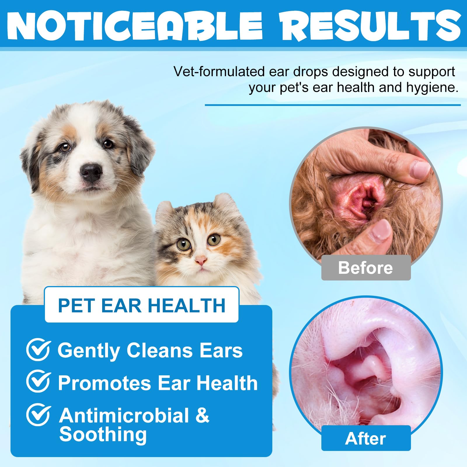 FANGCUN ear drops application on dog ear demonstrates gentle yet effective relief.