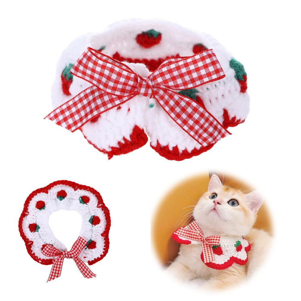 Fanmayhe strawberry-pattern cat collar highlights vibrant color for cute everyday looks.