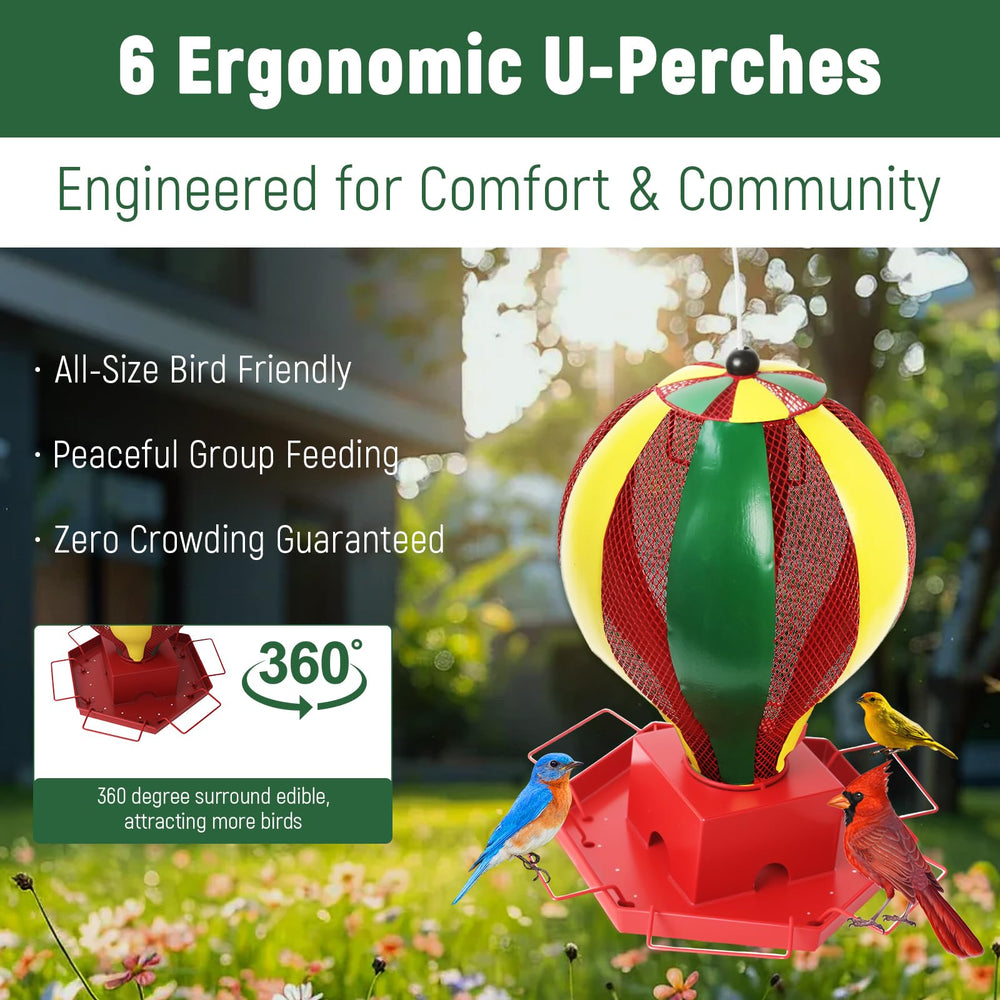 Fanosy bird feeder outdoors easy setup—hang and observe without tools