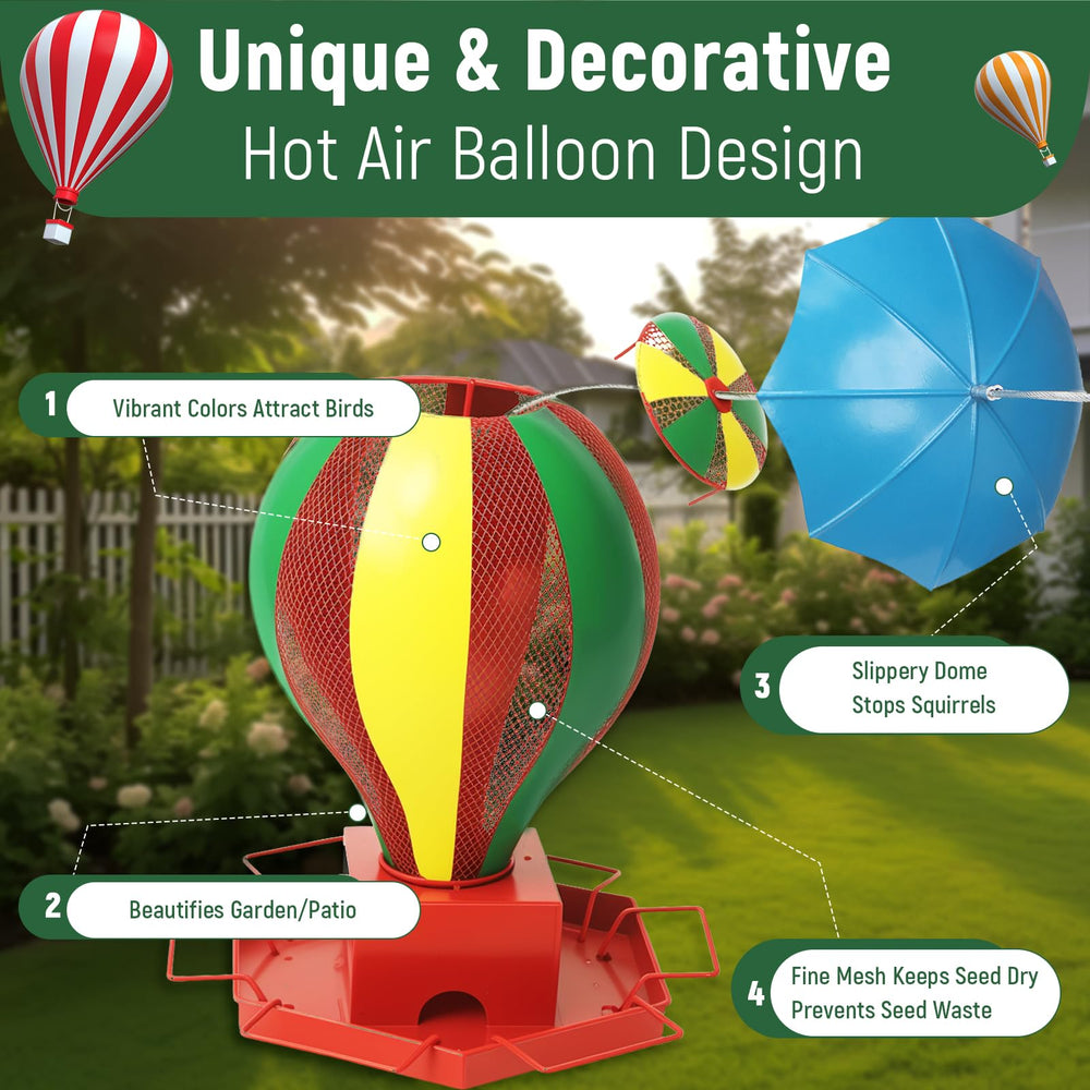 Fanosy bird feeder outdoors mesh bottom keeps seed dry and waste low