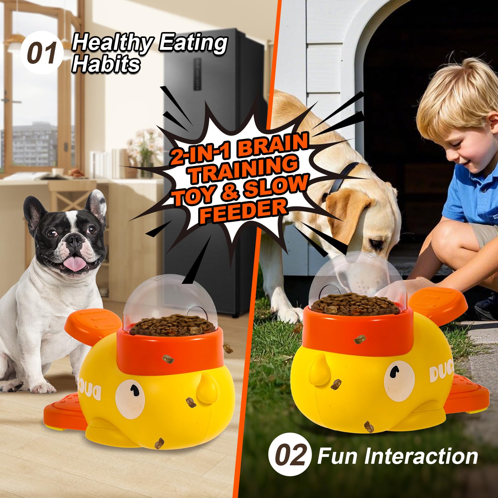 Fanosy three-size adjustable compartments tailor portions for small to large pets
