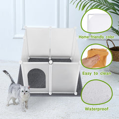 FanpBow large cat litter box cover with row-hook accessories keeps scoops organized.