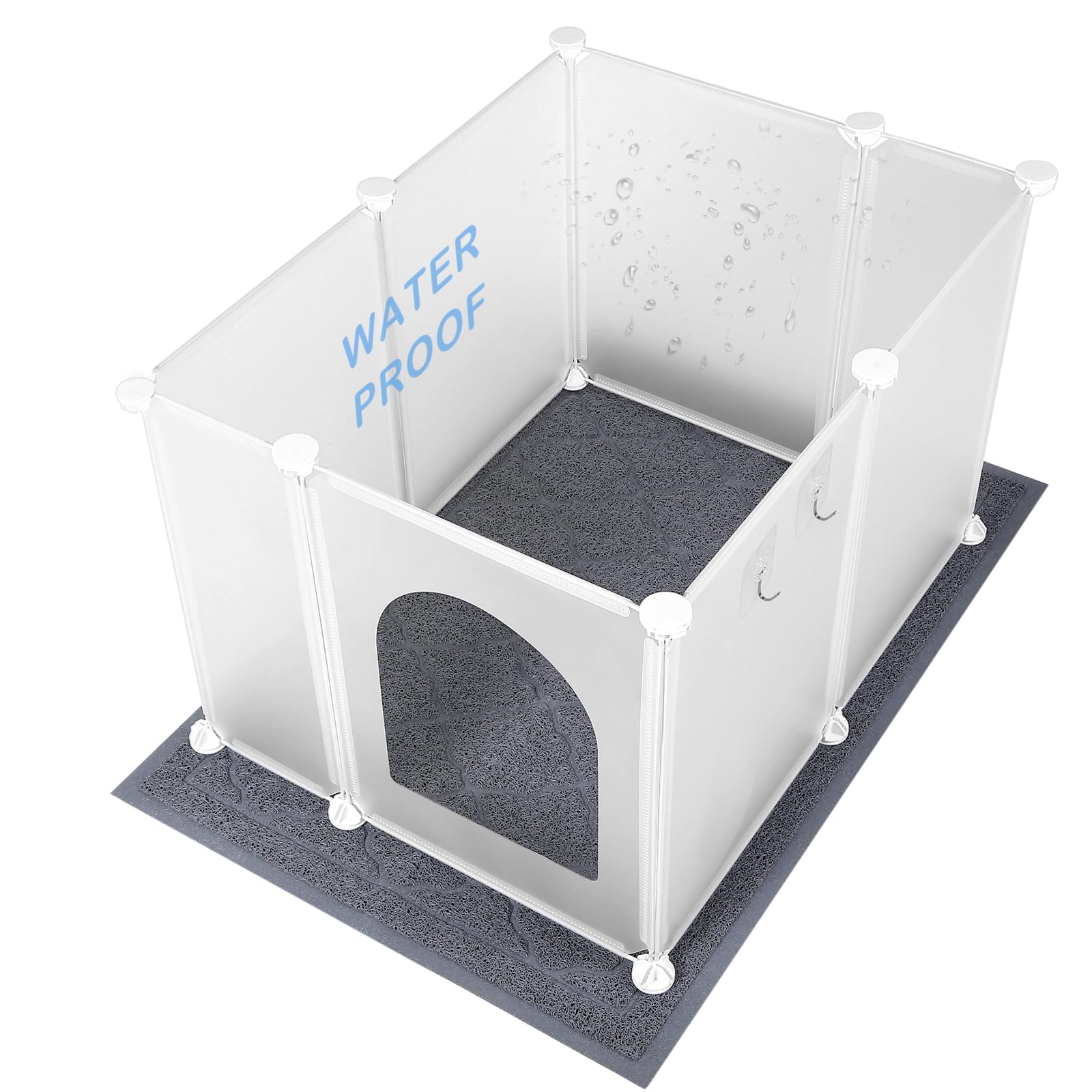 FanpBow large litter box cover assembly view for quick, tool-free setup