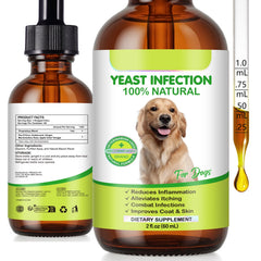 FANSHI Yeast Infection Dog liquid bottle shown for soothing itchy skin.