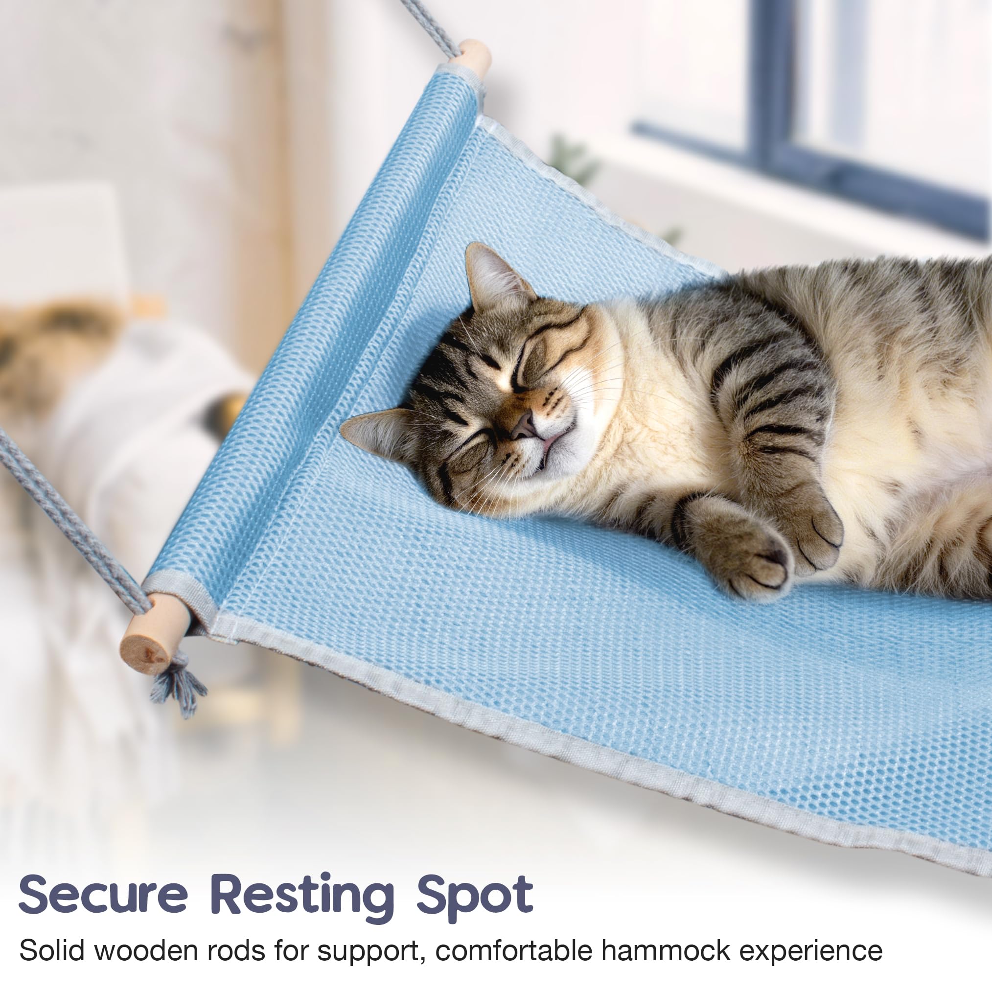 Fantasreen cat hammock breathable fabric surface illustrates stay-dry lounging