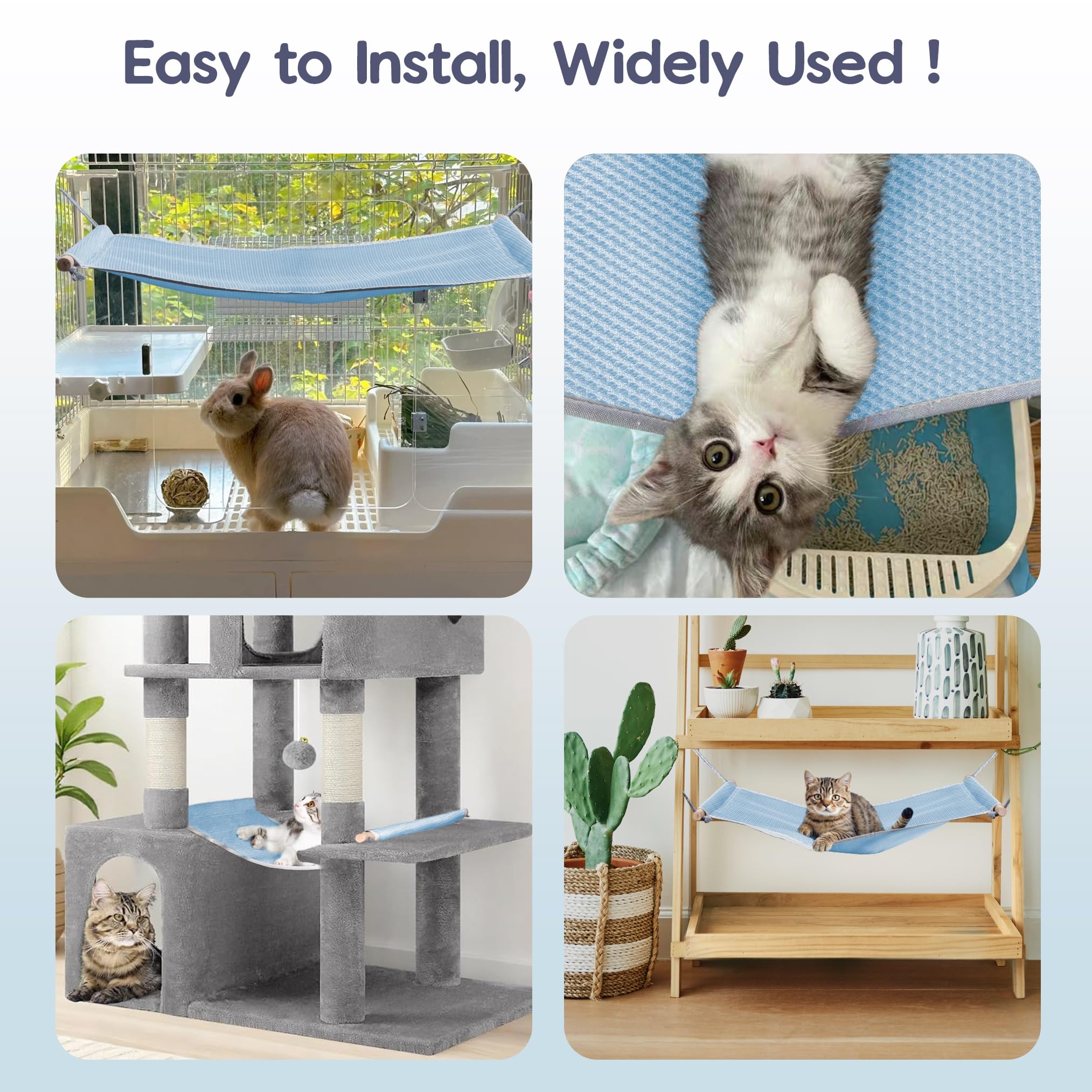 Fantasreen cat hammock no-assembly shows instant setup anywhere