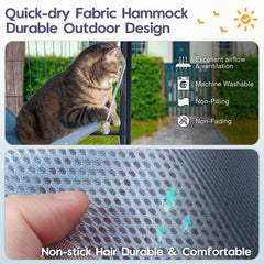 Fantasreen cat hammock outdoor cooling fabric demonstrates quick-dry comfort under sun