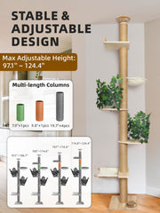 Fantasreen cat tree adjustable height rail fits different ceiling heights