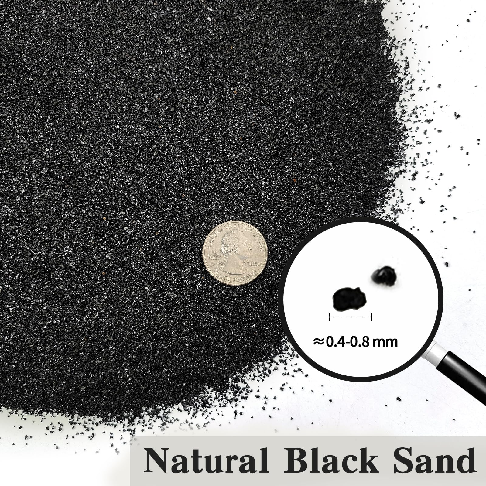 FANTIAN 5lb black aquarium silica sand ideal for wedding Unity sand and arts projects.