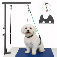 FANXSVL grooming table arm shows sturdy support for at home grooming sessions