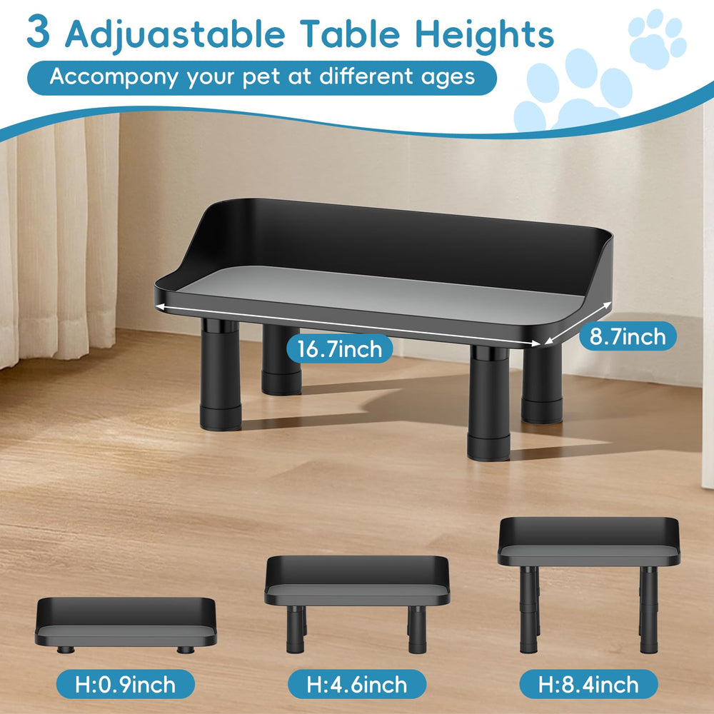 Farafox 3-height-adjustable-dog-feeding-stand enables ergonomic dining for any size.