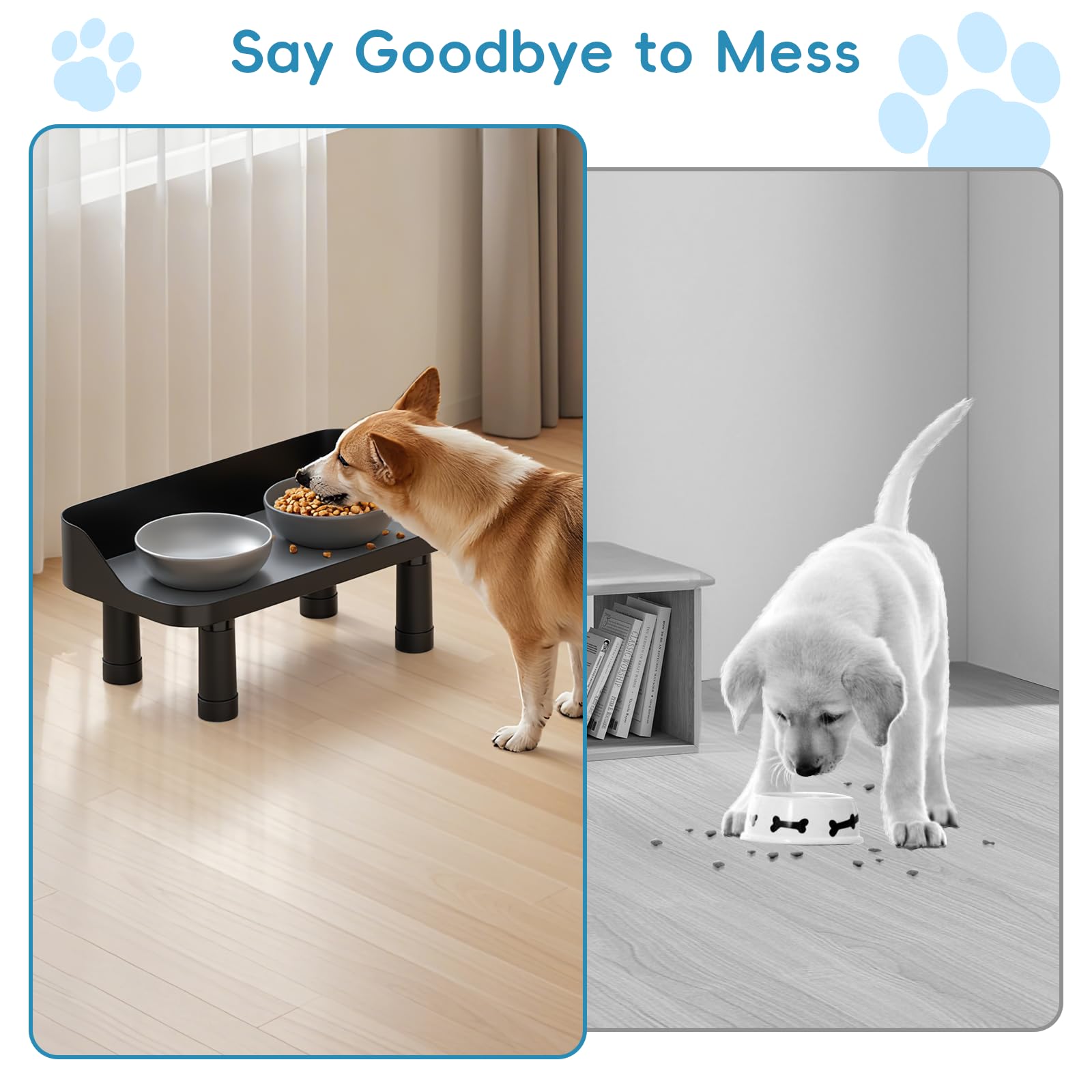 Farafox durable-dog-bowl-stand demonstrates thick construction that withstands wagging and nudges.