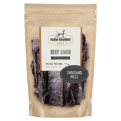 Farm Hounds beef liver bag label—USA-made quality for trusted dog treats