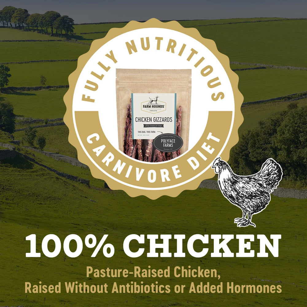 Farm Hounds label closeup emphasizing USA-made and single-ingredient formula.
