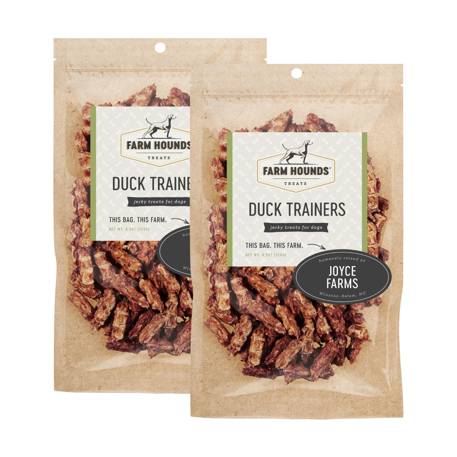 Farm Hounds Duck Trainers pack front: humane, easy-break training treats for dogs