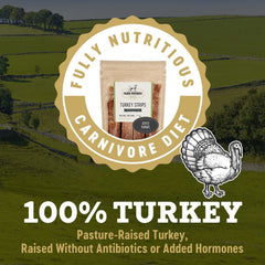 Farm Hounds Turkey Strips nutrition panel highlights natural ingredients and protein-rich chew