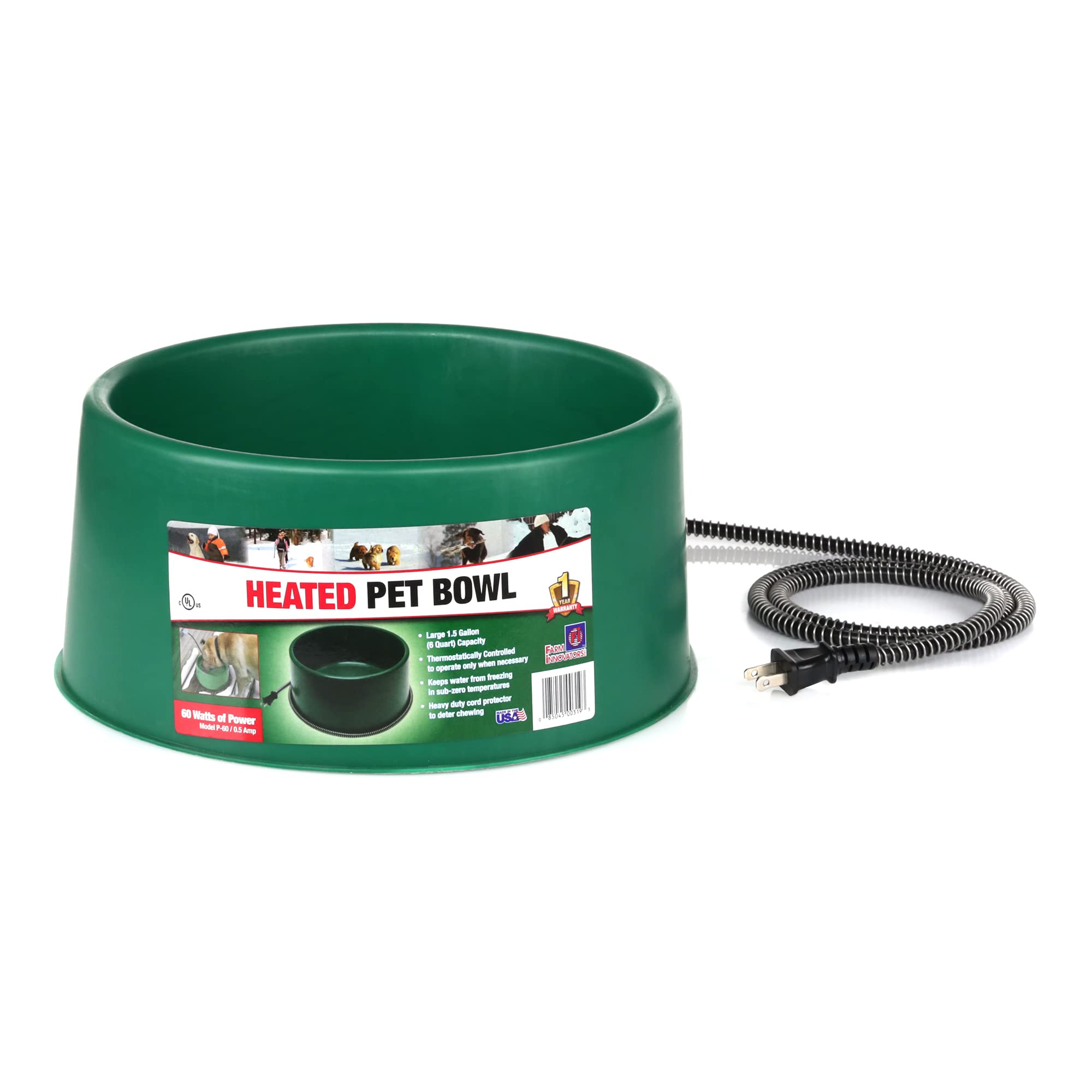 Farm Innovators P-60 dimensions are 14 by 14 by 8 inches.