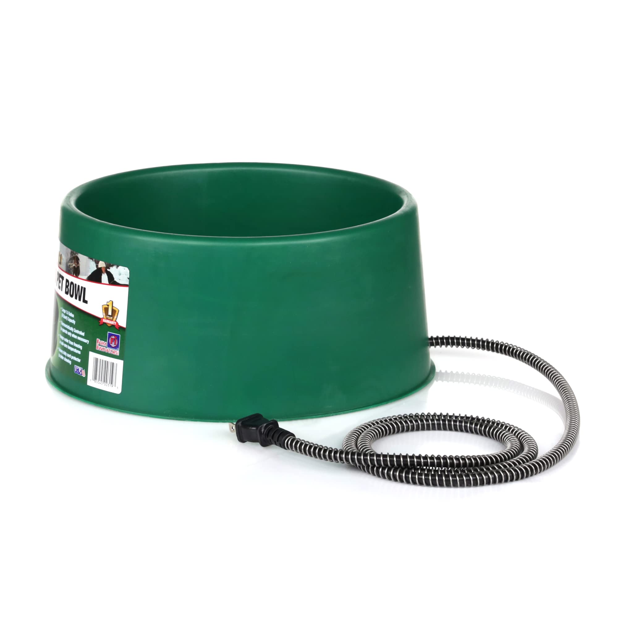 Farm Innovators P-60 durable plastic bowl withstands daily use.