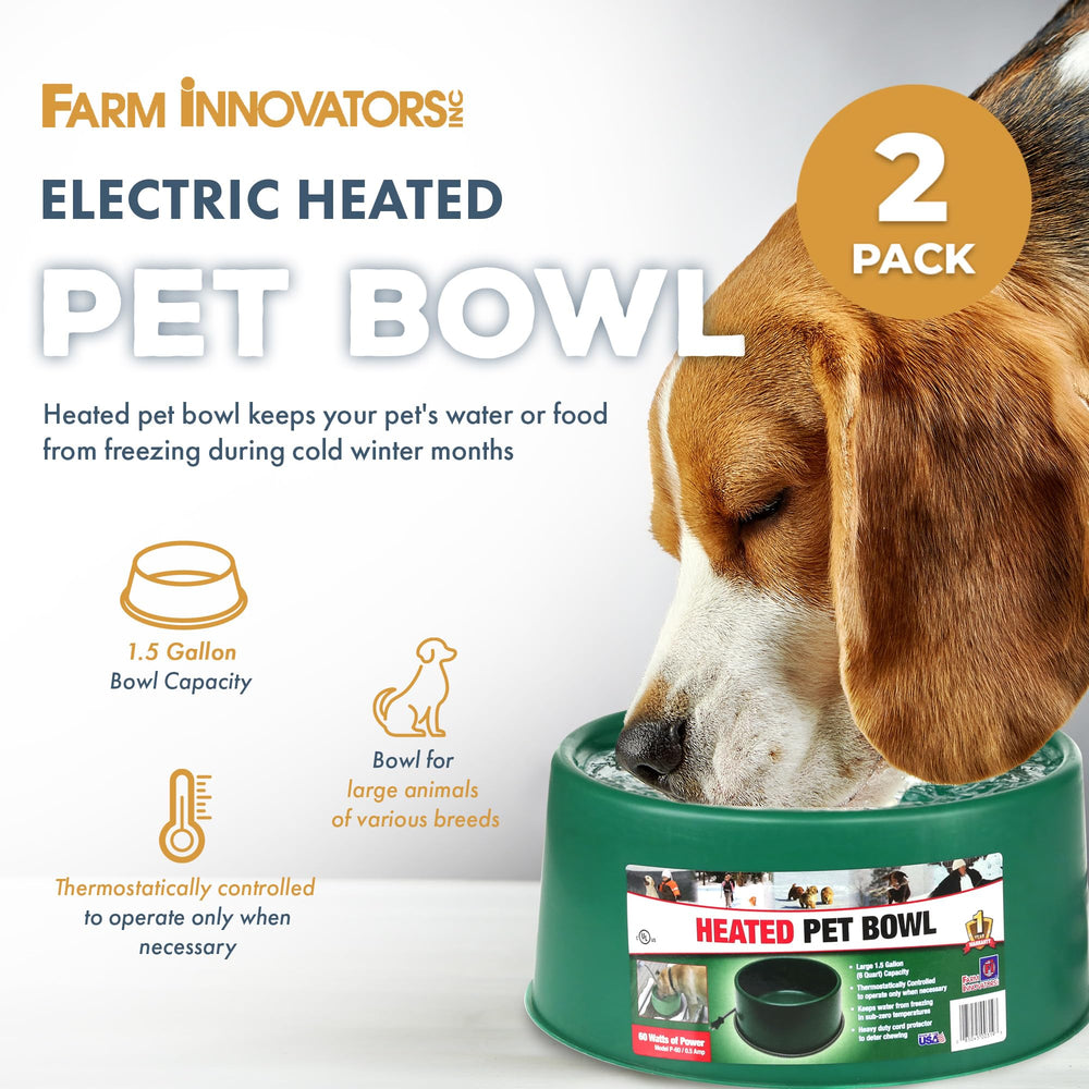 Farm Innovators P-60 thermostatic control automatically warms water as needed.
