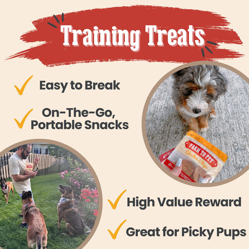Farm To Pet chicken-treats-dog-training-single-ingredient provides real protein for rewards.