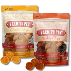 Farm To Pet chicken-turkey-chip-pack shows protein-rich training rewards
