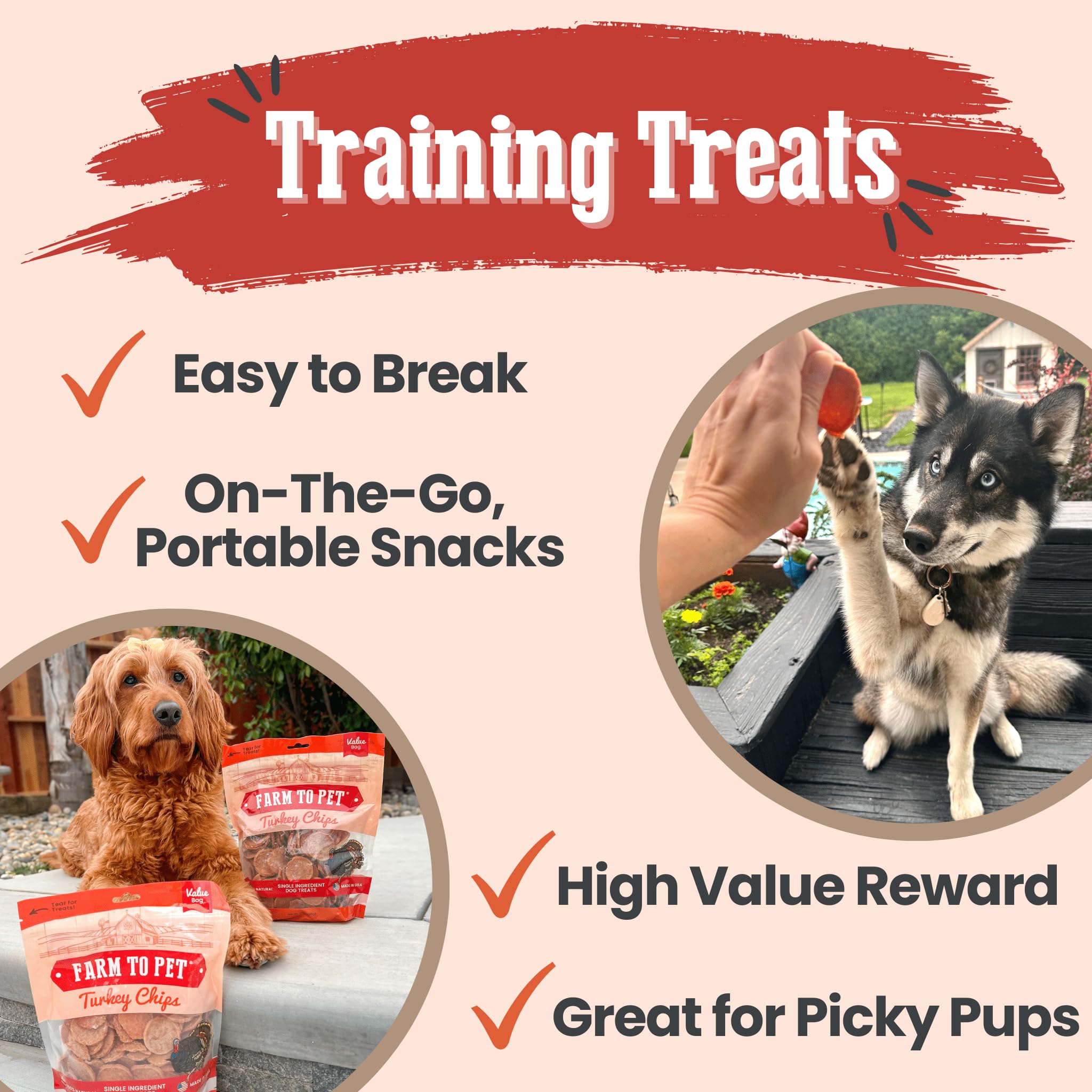 Farm To Pet training treats dogs and puppies crumble-ready pieces