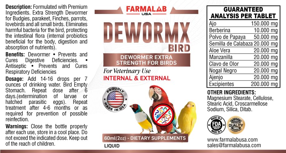 Farmalab Natural Dewormer 100 tabs tablets ready for daily poultry supplementation