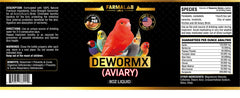 Farmalab Natural Dewormer aviary-scene shows a calm, healthy-feeling flock.