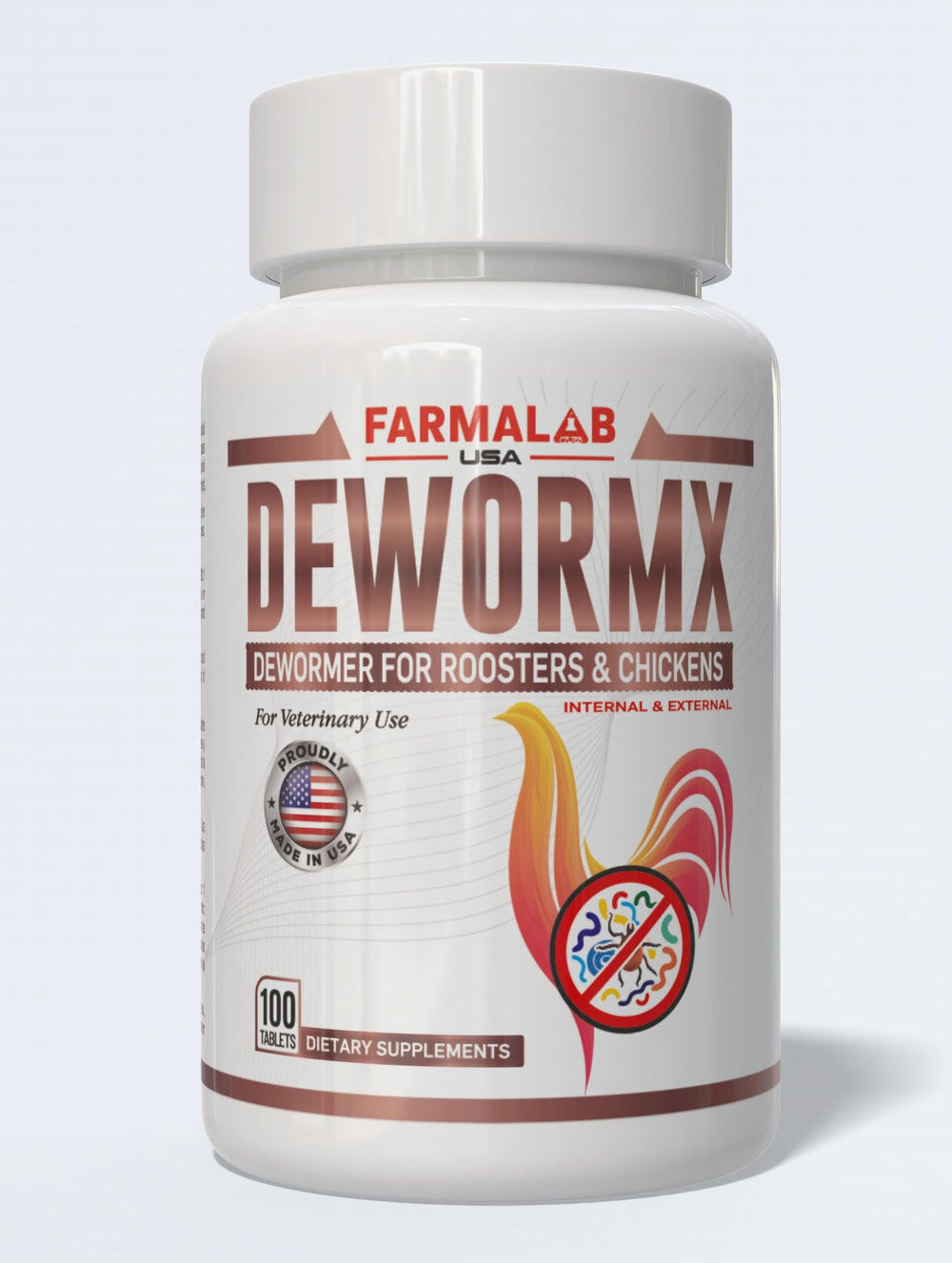 Farmalab Natural Dewormer dosing guidance for precise poultry administration.