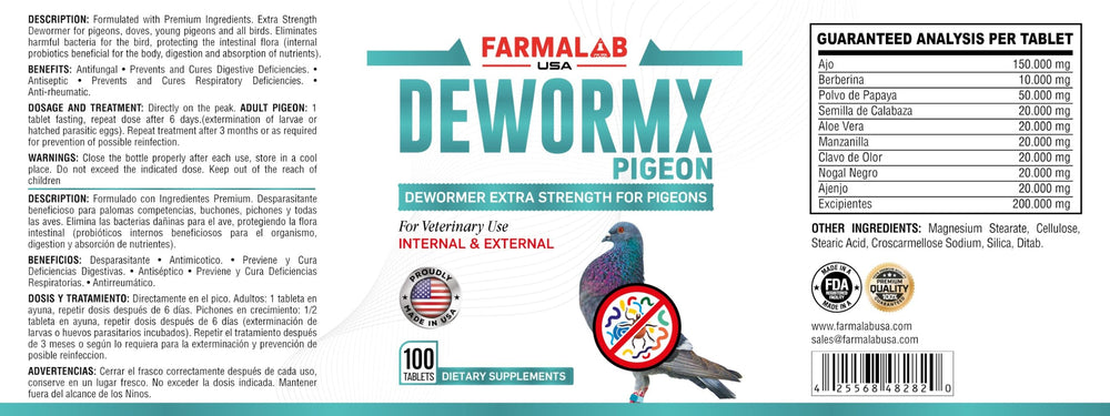 Farmalab Natural Dewormer internal-external dosing concept for birds